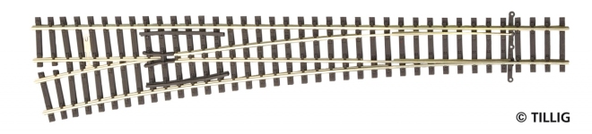 Tillig 83342 - TT Einfache Weiche EW3 links 12°, Länge 207 mm